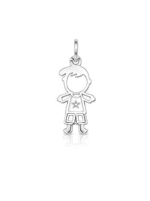PINGENTE MENINO PRATA 925 TAMANHO P