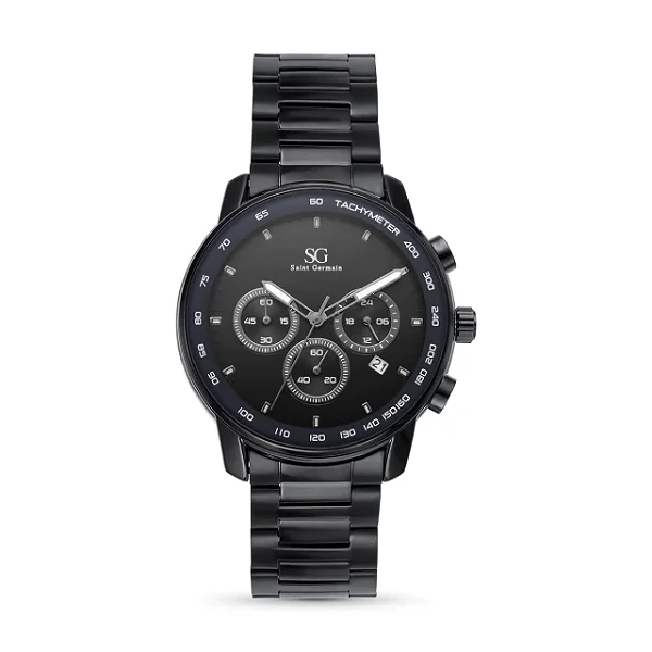 Relogio Masculino Redondo Chrono Tech Preto e Pinos