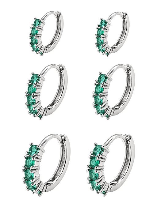 TRIO DE ARGOLA VERDE RB