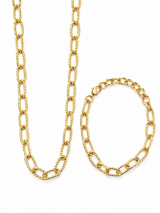 CONJUNTO COLAR E PULSEIRA ELOS OVAIS