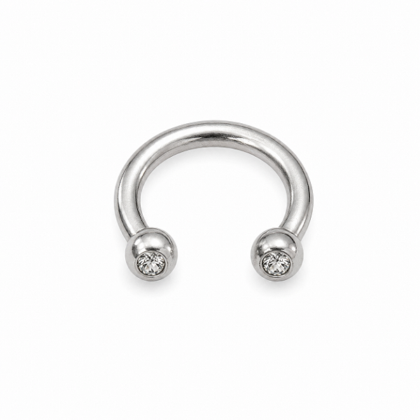 PIERCING TITANIO MEIA ARGOLA PONTO DE LUZ MEDIO