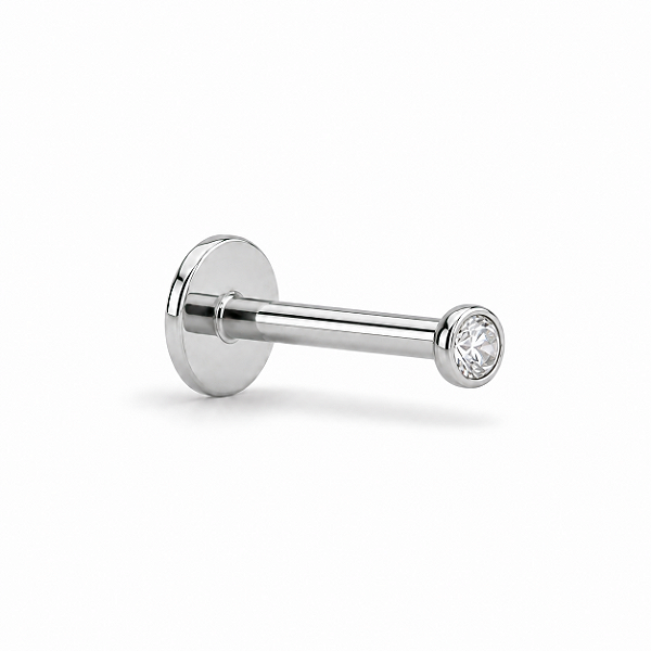 PIERCING DE TITANIO CRAVAÇÃO INGLESA PEDRA GRANDE