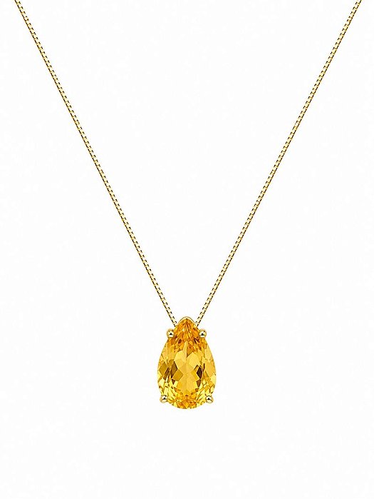 colar gota citrino gold
