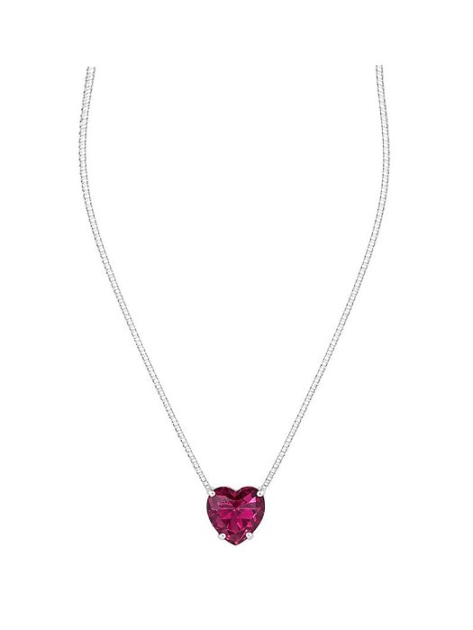 colar coração cristal rosa