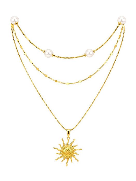 Colar triplo sol gold