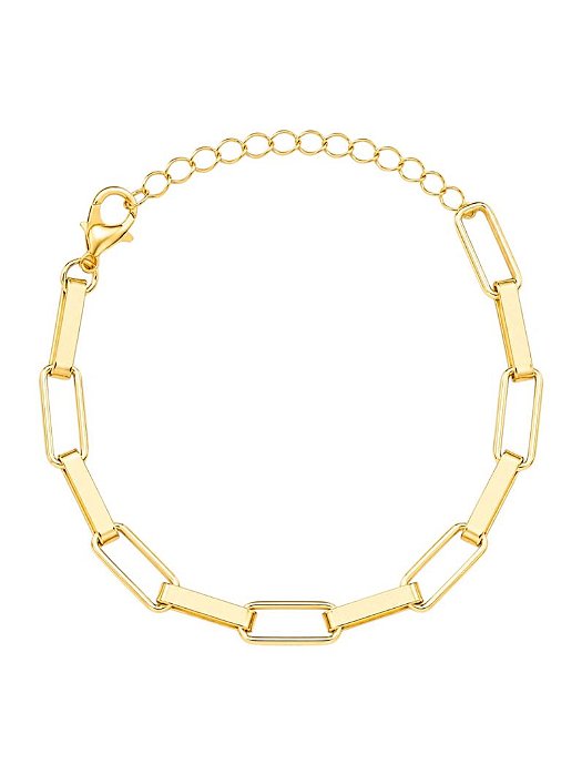 pulseira elos quadrados gold