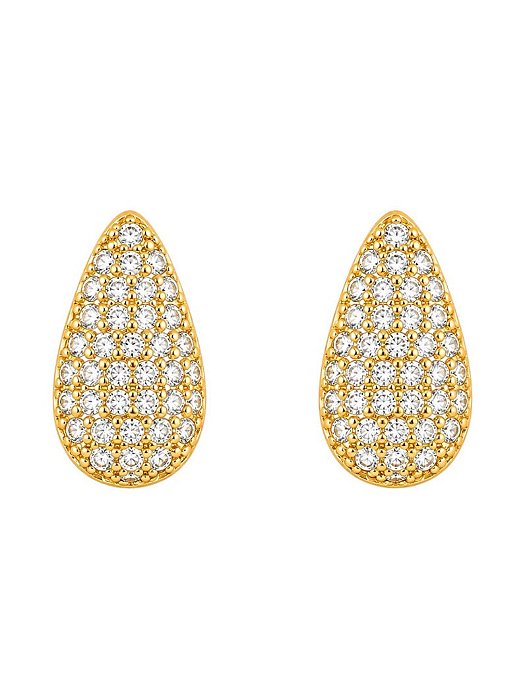 Brinco gota cravejada gold