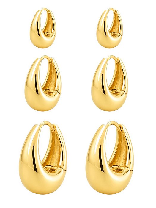 trio argolas gota lisa