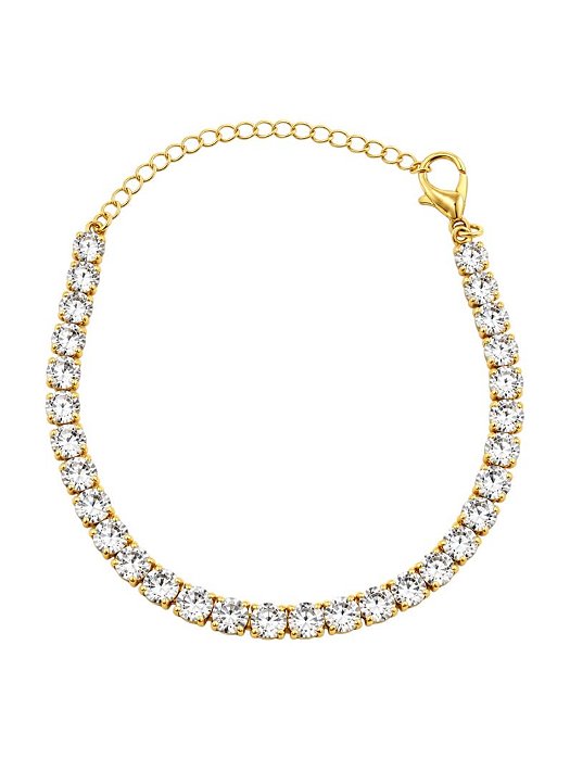 Pulseira riviera 4 pontas gold
