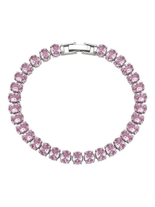 Pulseira riviera ovais cristal rosa clara