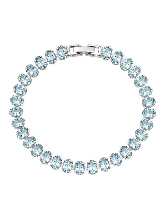 Pulseira riviera ovais cristal azul
