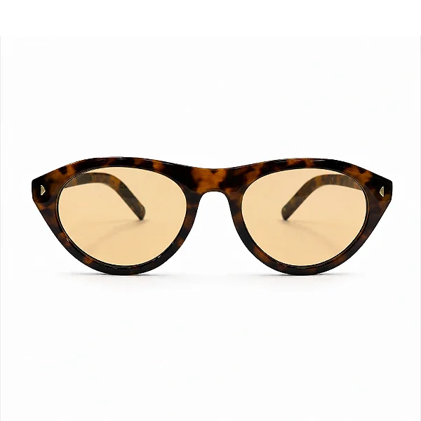 Óculos de Sol Feminino Redondo Mykonos Tortoise Dark