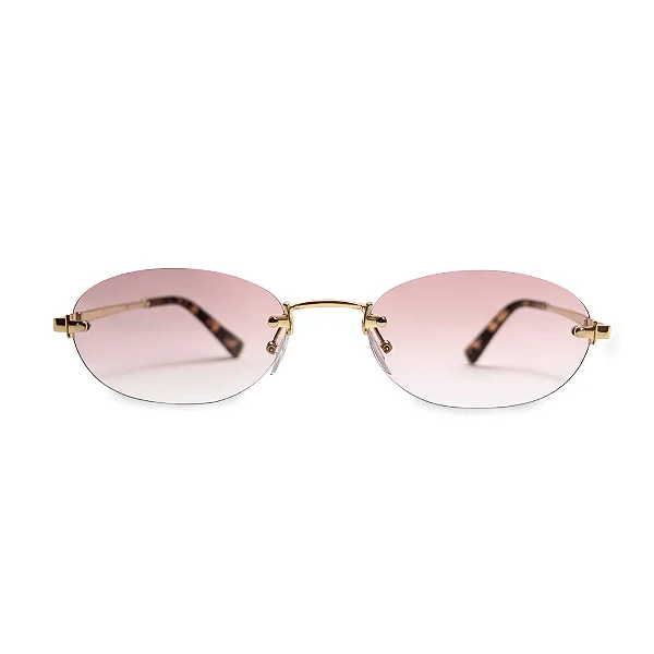 Óculos de Sol Oval Napoli Tortoise com Lente Rosa