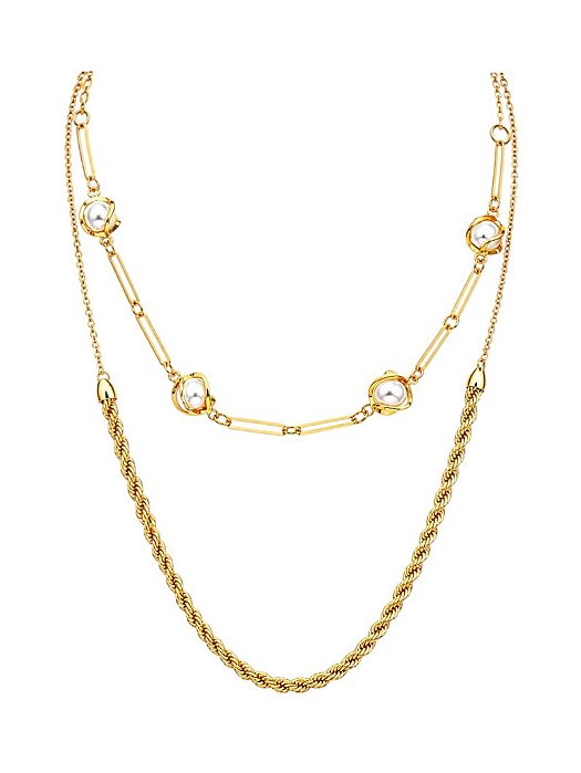 COLAR DUPLO CORDÃO BAIANO E PEROLA GOLD