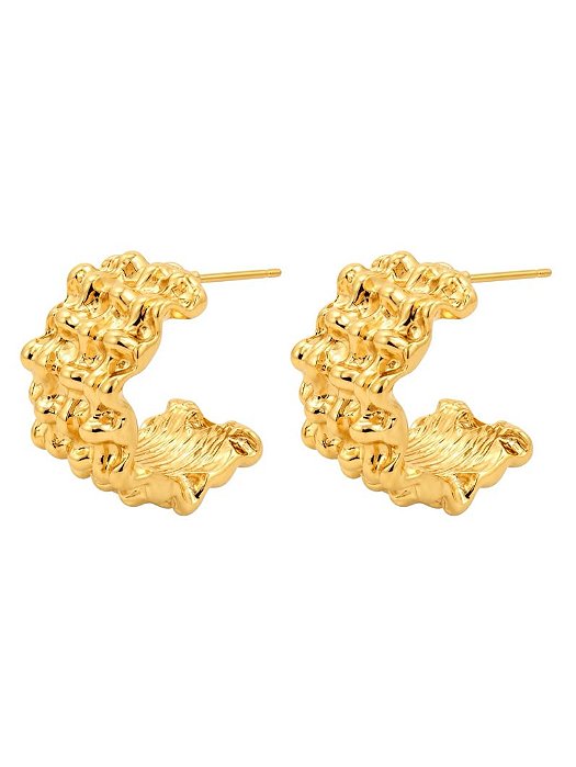 Brinco Argola Martelado gold