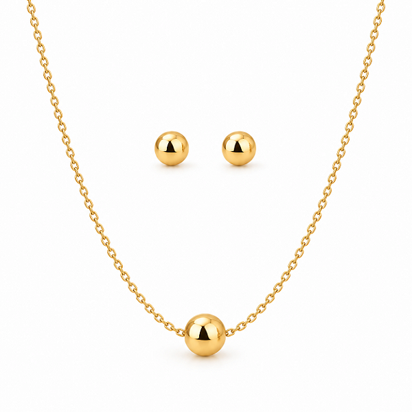Conjunto bolinha gold