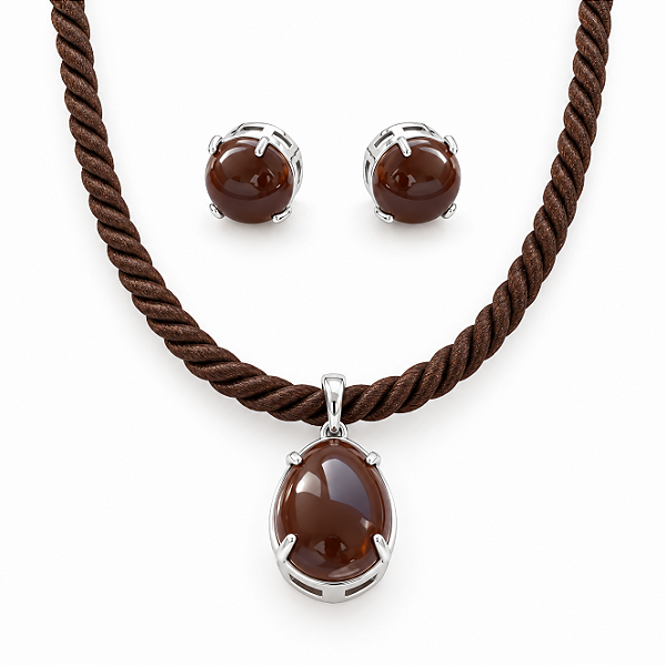 Conjunto cordão marrom