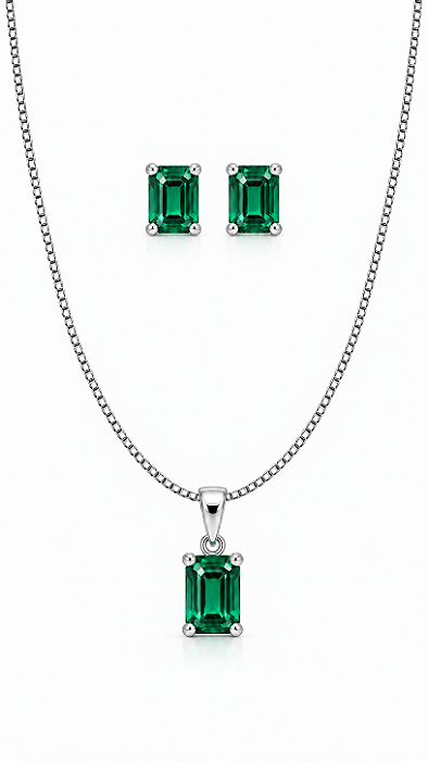 CONJUNTO PRATA 925 QUADRADO