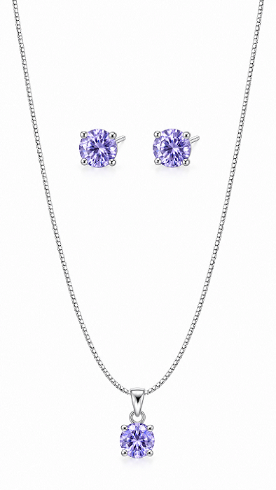 CONJUNTO VIOLETA PRATA 925