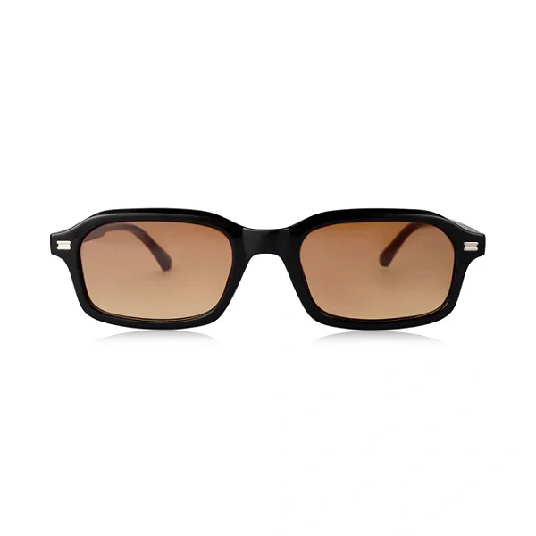 Óculos de Sol Masculino Retangular Arlo Preto com Lente Degradê Marrom