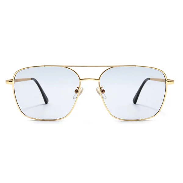 Óculos de Sol Aviador Tulum Due Dourado com Lente Azul