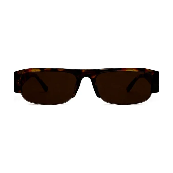 Óculos de Sol Retangular Vision Tortoise com Lente Marrom