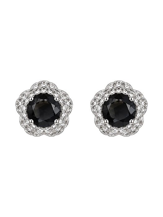 Brinco Flor Cravejada Com Cristal RB Roxo