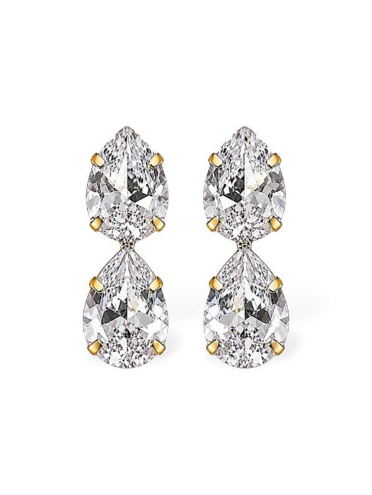 Brinco Gota Cristal Dupla