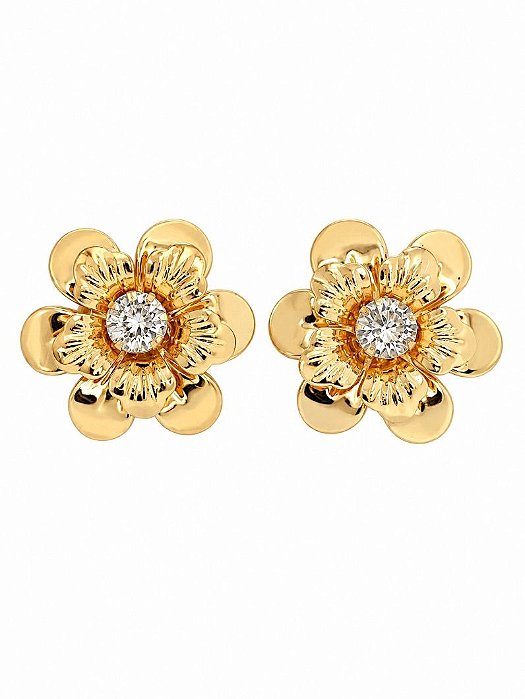 BRINCO FLOR PONTO DE LUZ GOLD