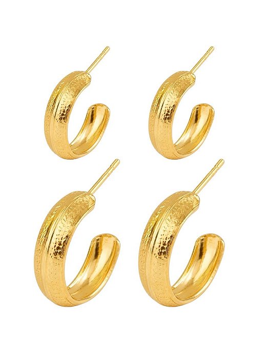 DUPLA DE ARGOLA TEXTURIZADA GOLD