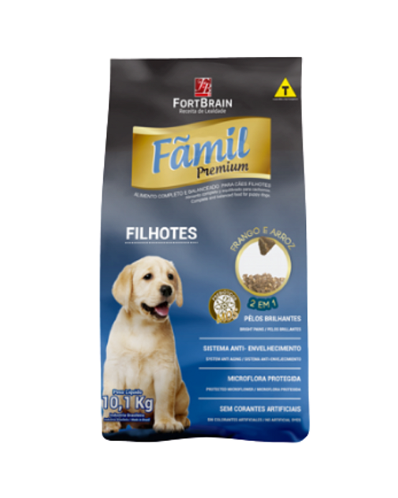 Ração Famil para cães Filhotes Frango e Arroz 10,1kg