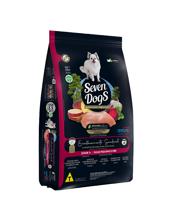 Ração Seven Dogs Sênior para Cães Idosos Sabor Frango, Batata Doce e Beterraba