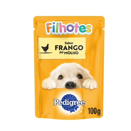 Ração Úmida Sachê Pedigree Frango ao Molho para Cães Filhotes 100g