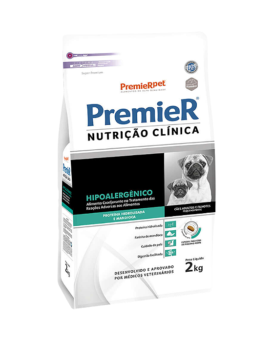 Ração Premier Nutrição Clínica Hipoalergênico para Cães Adultos Pequeno Porte
