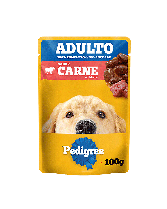 Ração Úmida Sachê Pedigree Carne ao Molho para Cães Adultos 100g