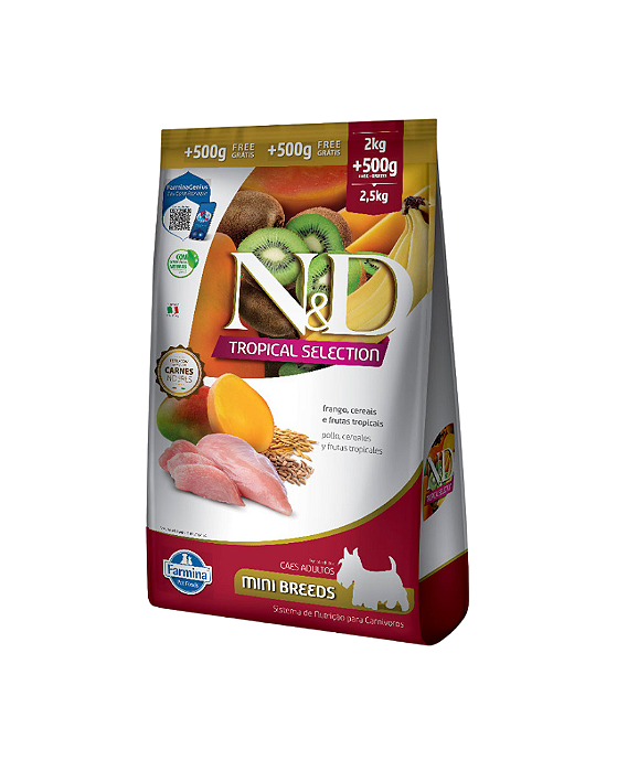 N&D Tropical Selection Sabor Frango, Cereais e Frutas Tropicais 2kg