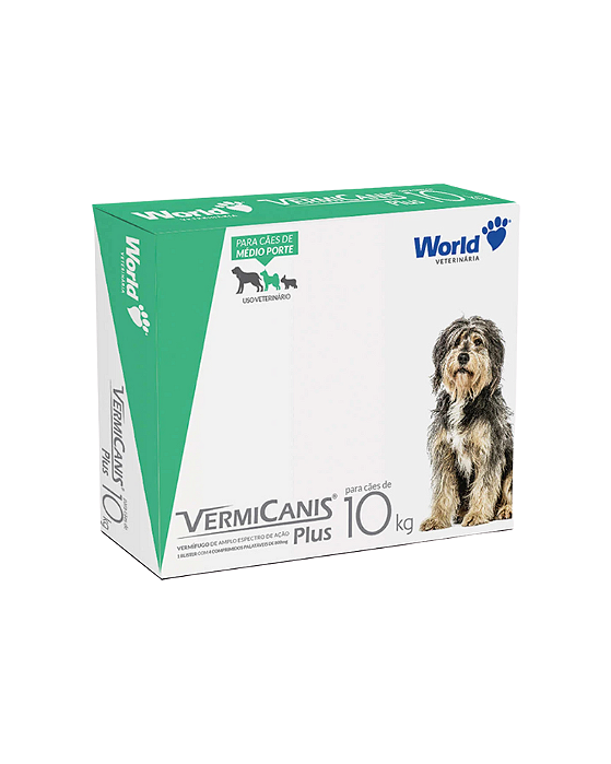 Vermífugo VermiCanis Plus para Cães Medio Porte de 10 Kg