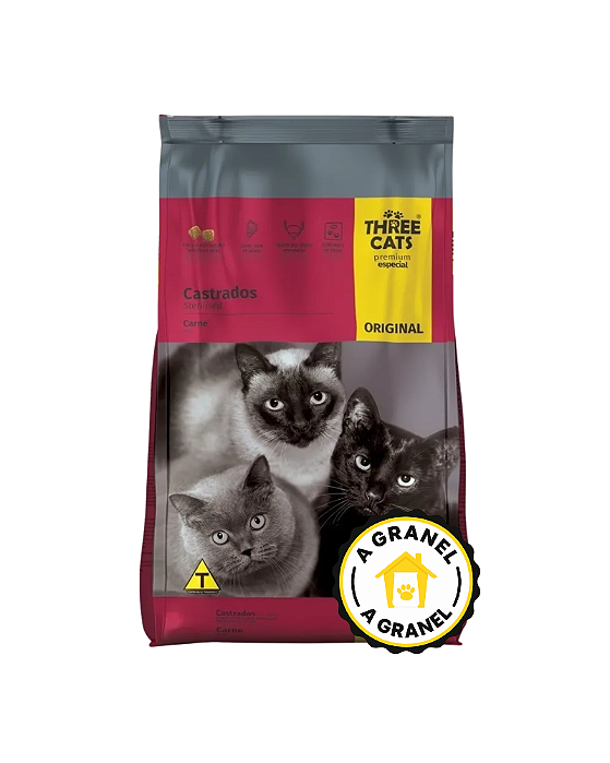 GRANEL Three Cats Original Sabor Carne para Gatos Adultos Castrados