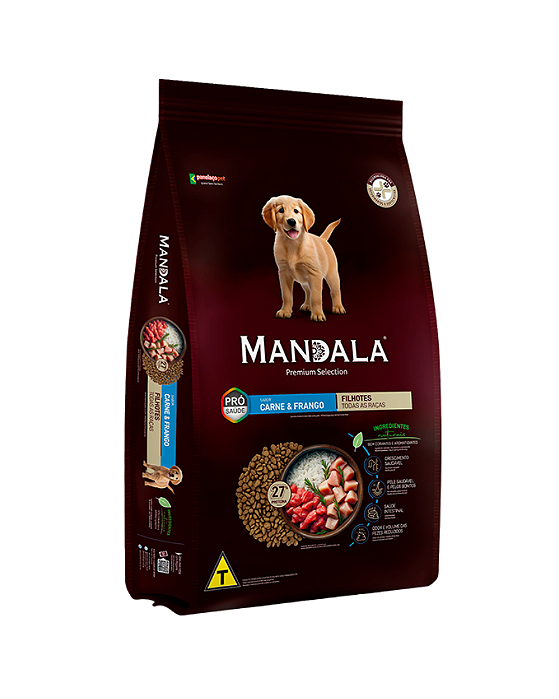 Ração Mandala Cão Filhote Todas as Raças Carne e Arroz 10,1kg