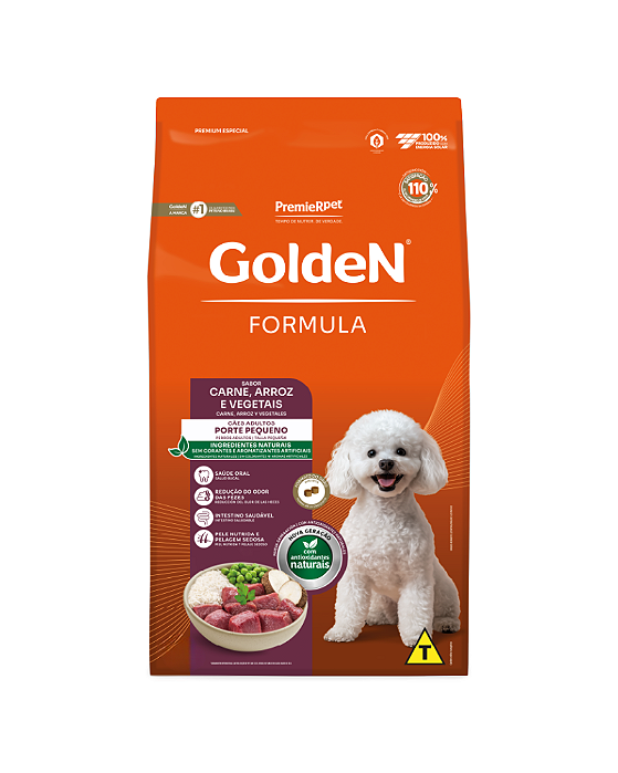 Ração Golden Formula Pequenas Raças Sabor Carne e Arroz