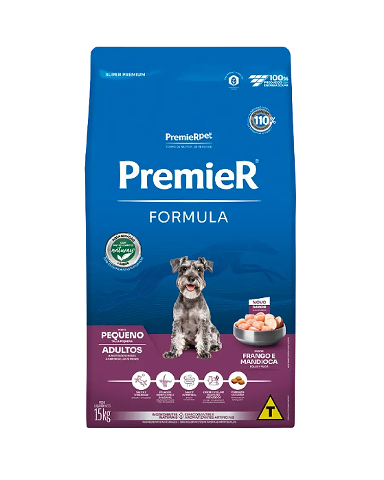 Ração Premier Fórmula para Cães Adultos de Raças Pequenas Sabor Frango 15Kg