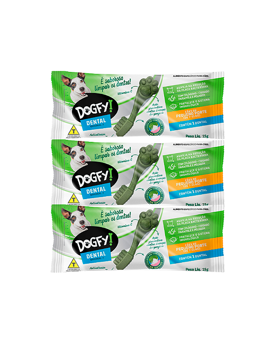 Petisco Osso Dogfy Cuidado Oral para Cães Pequeno Porte 15g 3 unidades