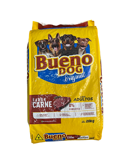 Ração Bueno Dog Original para Cães Adultos Sabor Carne 20kg