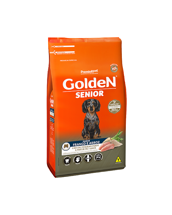 Ração Golden Sênior para Cães Idosos de Pequenas Raças Sabor Frango