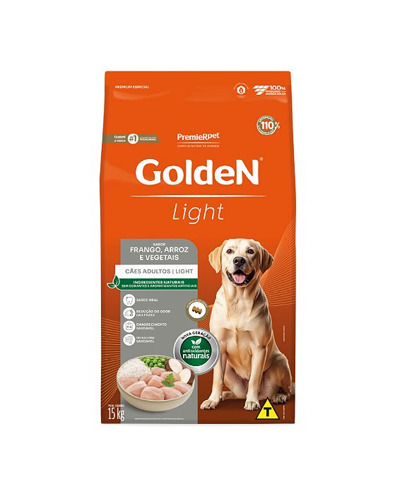 Ração Golden Formula Light para Cães Adultos Sabor Frango e Arroz 15kg