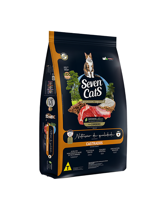 Ração Seven Cats Castrado Sabor Cordeiro