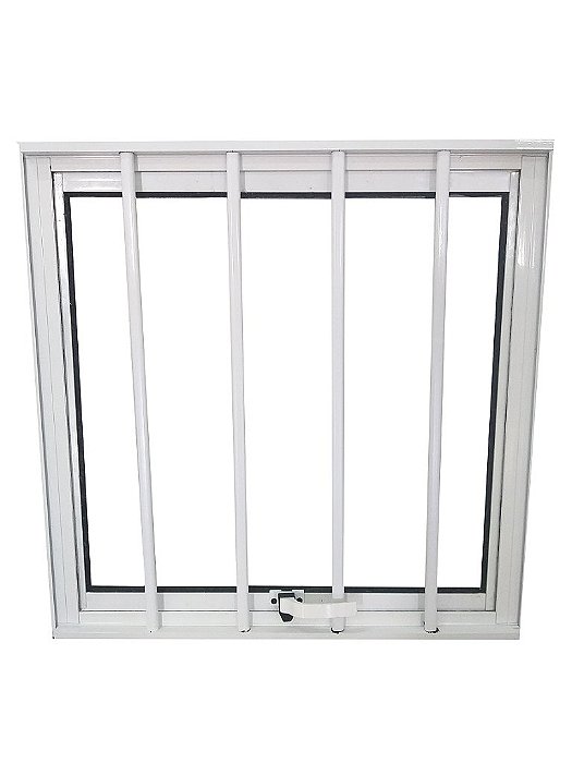 Janela de Alumínio Branco Vitro Maxim Ar Linha Veneza Vidro Mini-Boreal - Com Grade