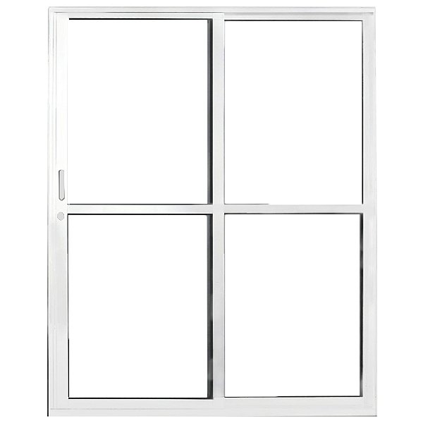 Porta de Correr Sacada 2 Folhas Branca Linha 25 Com Fechadura