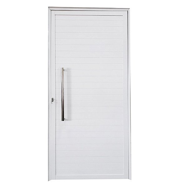 Porta Pivotante de Alumínio Branco Com Puxador Linha Veneza