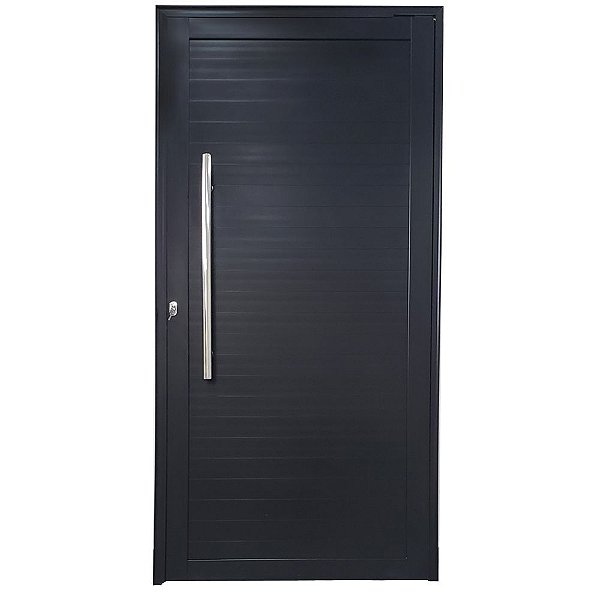 Porta Pivotante de Alumínio Preto Com Puxador Linha Roma